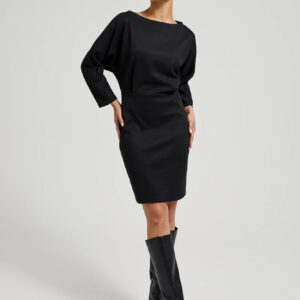 Gładka sukienka o długości przed kolano czarna