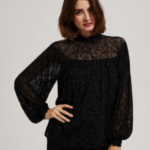 Koszula z bufiastymi rękawami czarna