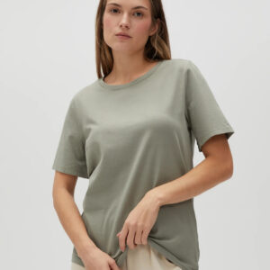 9f9bb9fd25531fa589b16b026e45b367cab08b6c Gładki bawełniany t-shirt oliwkowy