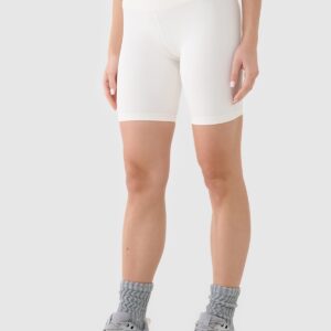 4F Legginsy kolarki treningowe damskie - białe