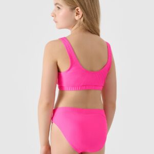 4F Kostium kąpielowy dwuczęściowy dziewczęcy - różowy 122/128 (6-8 lat)