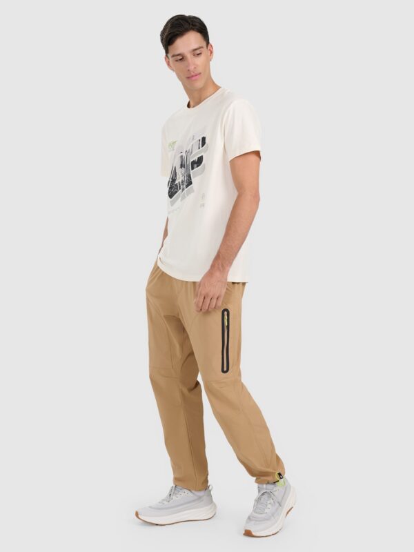 4F T-shirt regular z nadrukiem męski - biały