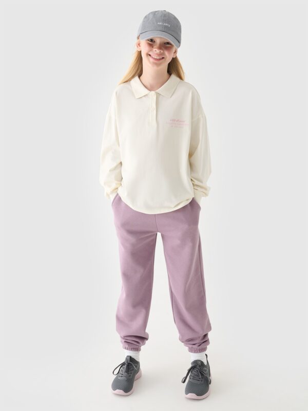 a17915c2869b72b3c0590b6f5bab19135bbe8ef1 4F Longsleeve gładki dziewczęcy - biały 128 (7-8 lat)