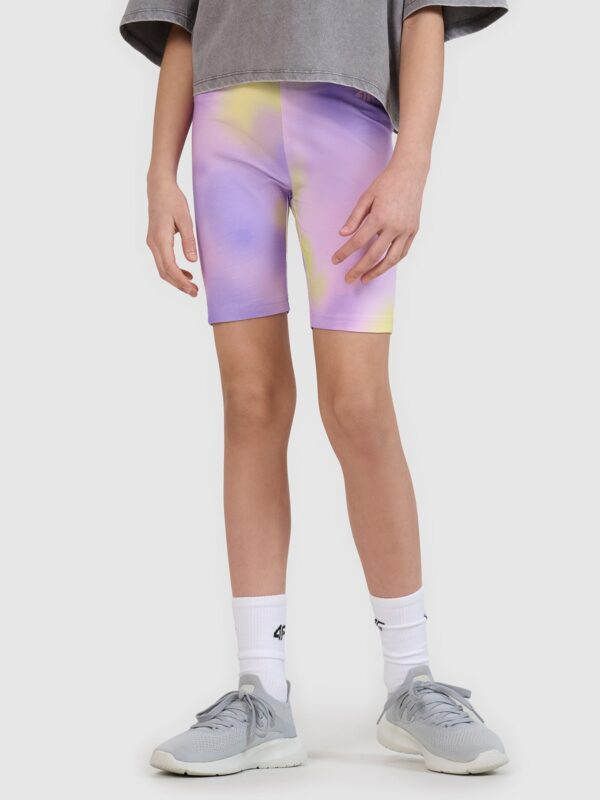 4F Legginsy kolarki dzianinowe dziewczęce - fioletowe 158 (12-13 lat)