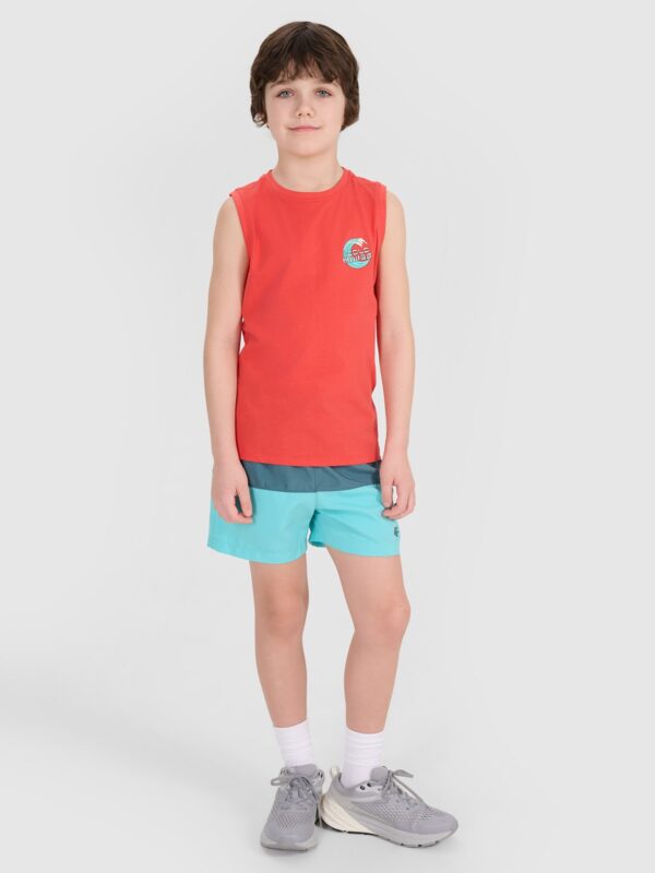 a26cf817282bc926677f26672f3a2d2e547f10fd 4F Tank top regular z nadrukiem chłopięcy - czerwony 122 (6-7 lat)
