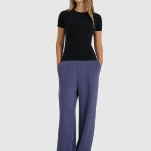 a29f1c9c6e4139fe50856fc68c14e2826e9c5d34 4F T-shirt z prążkowanej dzianiny z modalem damski - czarny