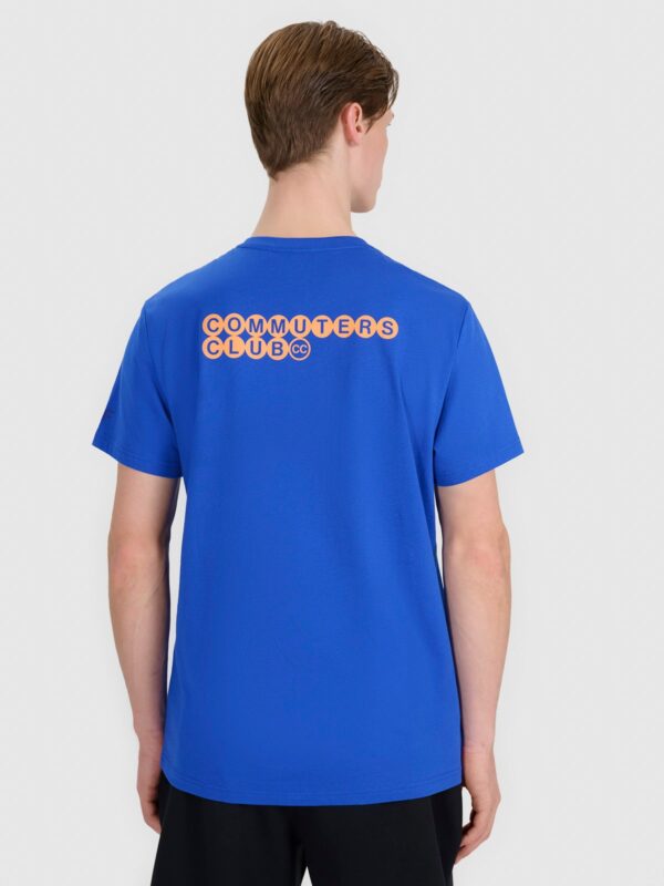 4F T-shirt regular z nadrukiem męski - niebieski