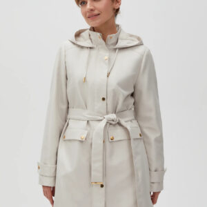 Parka z kapturem beżowa