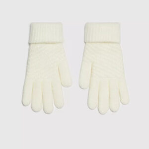 Dzianinowe rękawiczki perłowe