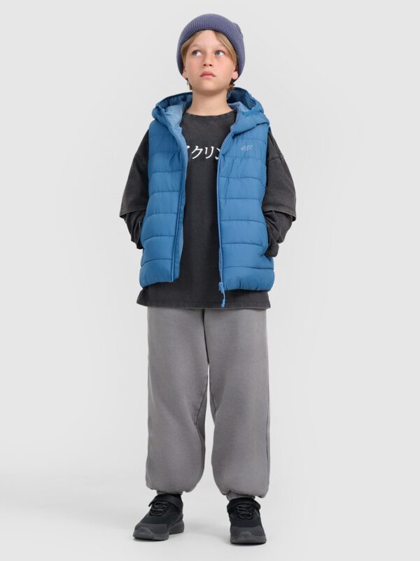 4F Bezrękawnik puchowy z wypełnieniem syntetycznym chłopięcy - granatowy 164 (13-14 lat)