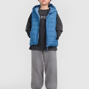 4F Bezrękawnik puchowy z wypełnieniem syntetycznym chłopięcy - granatowy 164 (13-14 lat)