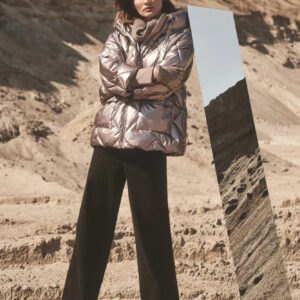 Metaliczna pikowana kurtka