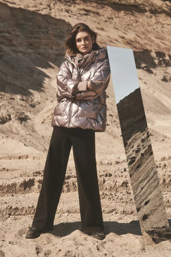 Metaliczna pikowana kurtka