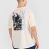 4F T-shirt oversize z nadrukiem męski - biały