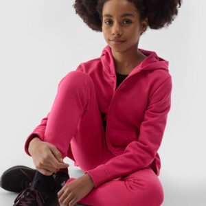 4F Spodnie dresowe joggery dziewczęce - różowe 158 (12-13 lat)