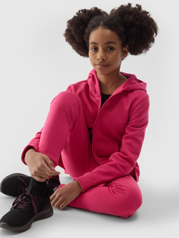 4F Spodnie dresowe joggery dziewczęce - różowe 158 (12-13 lat)