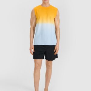 4F Tank top regular męski - pomarańczowy