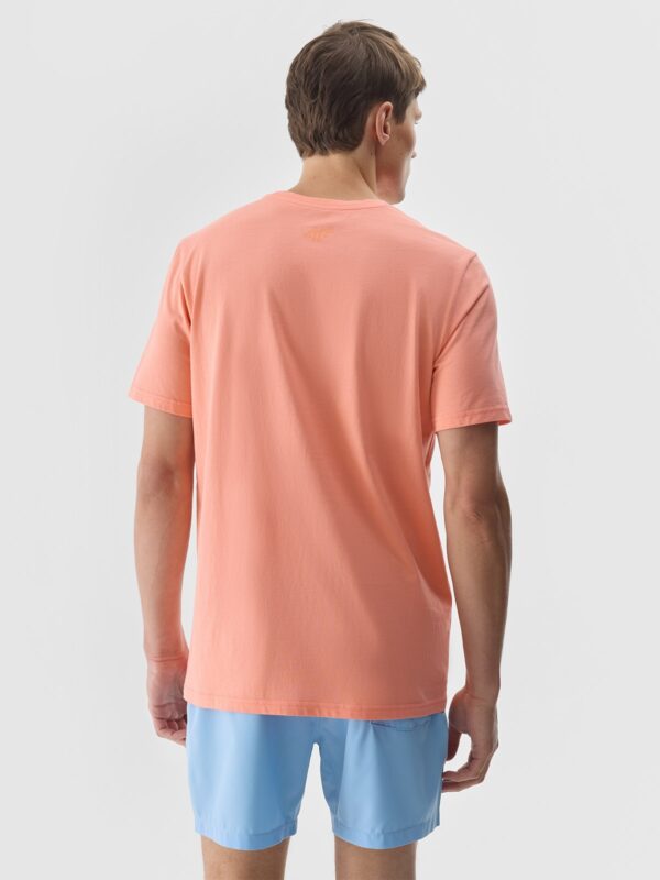 4F T-shirt z nadrukiem męski - pomarańczowy