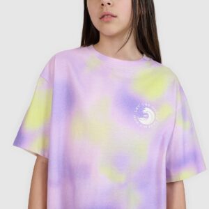 4F T-shirt oversize z nadrukiem dziewczęcy - fioletowy 146 (10-11 lat)