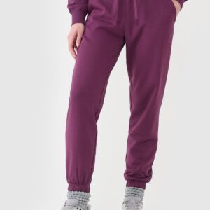 4F Spodnie dresowe joggery damskie - fioletowe