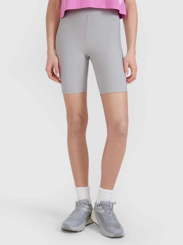 4F Legginsy krótkie dzianinowe damskie - szare