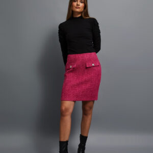 a76fb87b9ad2533c7ba65820aa6557744fdf119f Spódnica w tweedowym stylu różowa