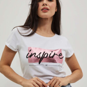 T-shirt z napisem biały