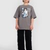 a83c7b67cf0e4817dc14a73d6cf5bfb4c6fc612d 4F T-shirt oversize z nadrukiem chłopięcy - szary 158 (12-13 lat)
