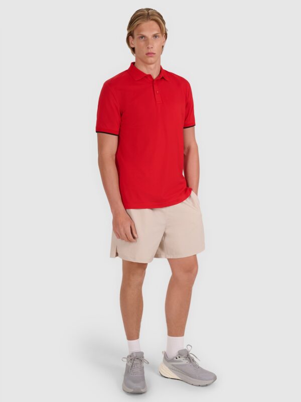 4F Koszulka polo regular męska - czerwona