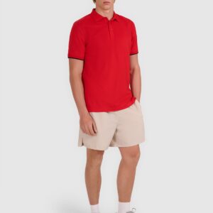 4F Koszulka polo regular męska - czerwona