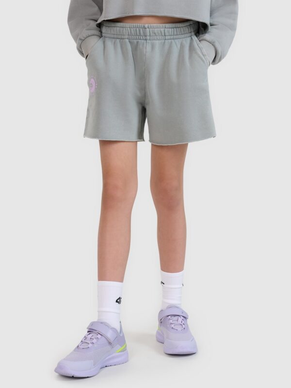 4F Spodenki dresowe dziewczęce - szare 140 (9-10 lat)