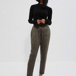 Spodnie z wiązaniem kasztanowe