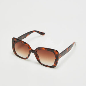 Okulary z kwadratowymi oprawkami brązowe