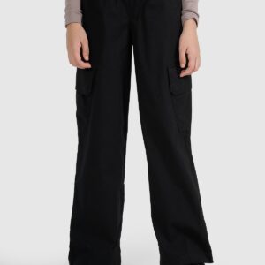 4F Spodnie casual cargo dziewczęce - czarne 122 (6-7 lat)