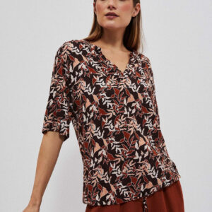 a8e9643c702bd0ed5f2393f498946cad360904a4 Koszula z wiązaniem ciemnbrązowa