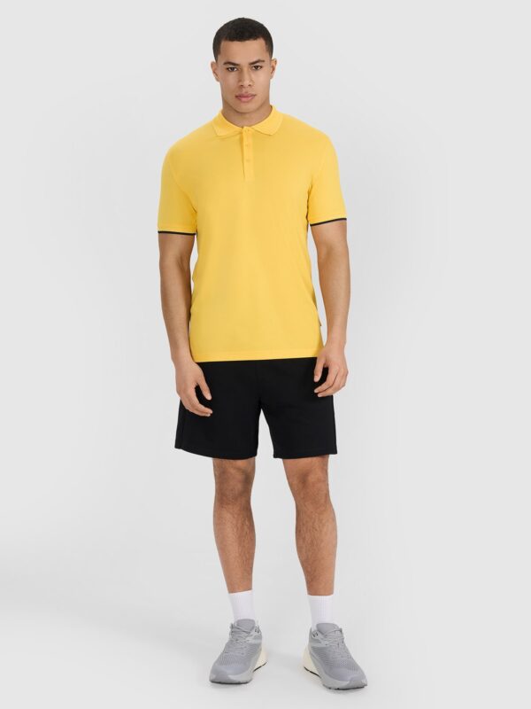 4F Koszulka polo regular męska - żółta