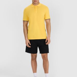 4F Koszulka polo regular męska - żółta