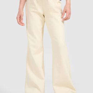 4F Spodnie dresowe z szerokimi nogawkami dziewczęce - beżowe 164 (13-14 lat)