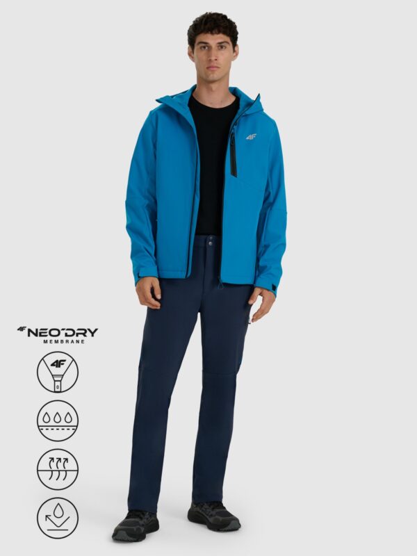 4F Kurtka softshell wiatroodporna membrana 8000 męska - niebieska