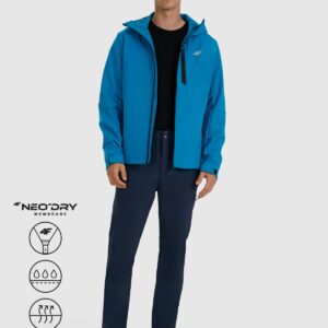 4F Kurtka softshell wiatroodporna membrana 8000 męska - niebieska
