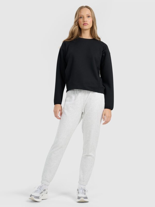 4F Bluza dresowa nierozpinana bez kaptura damska - czarna