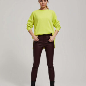 Woskowane spodnie typu rurki kasztanowe