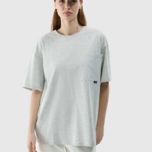 4F T-shirt oversize gładki uniseks - szary