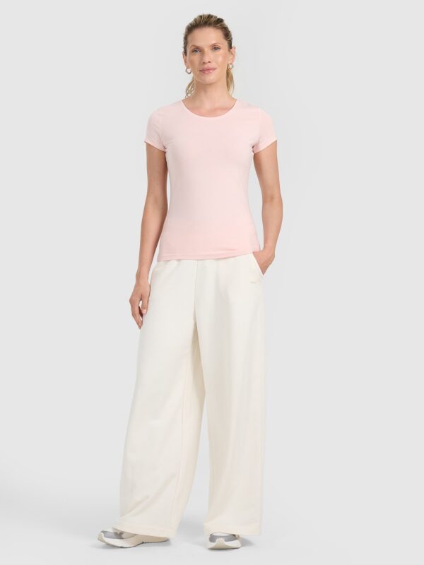 4F T-shirt regular gładki damski