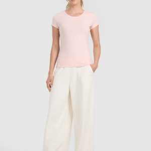 4F T-shirt regular gładki damski