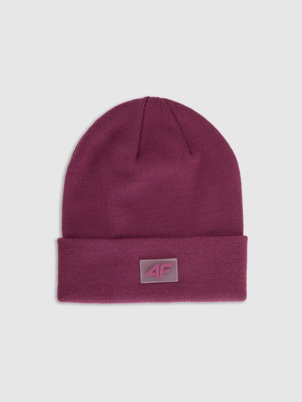 4F Czapka beanie dziecięca - fioletowa
