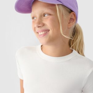 4F T-shirt gładki dziewczęcy - biały 164 (13-14 lat)