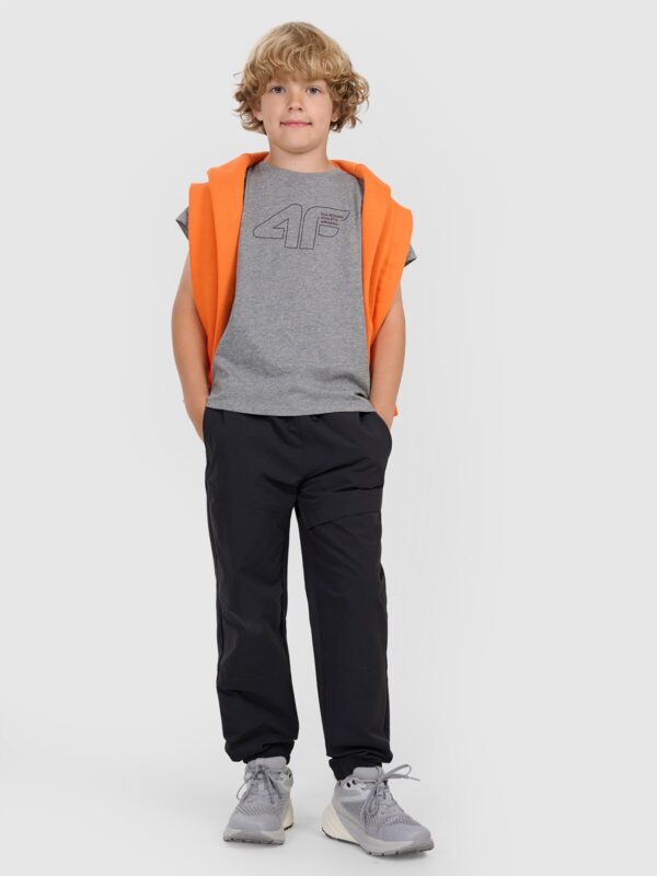 4F T-shirt regular z nadrukiem chłopięcy - szary 122 (6-7 lat)