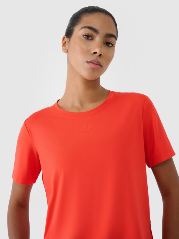 ab72c3a4dc3a230999e26d9b2e045a33af333311 4F Koszulka treningowa oversize szybkoschnąca damska - czerwona