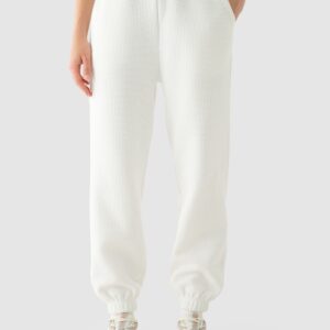 4F Spodnie dresowe joggery damskie - białe